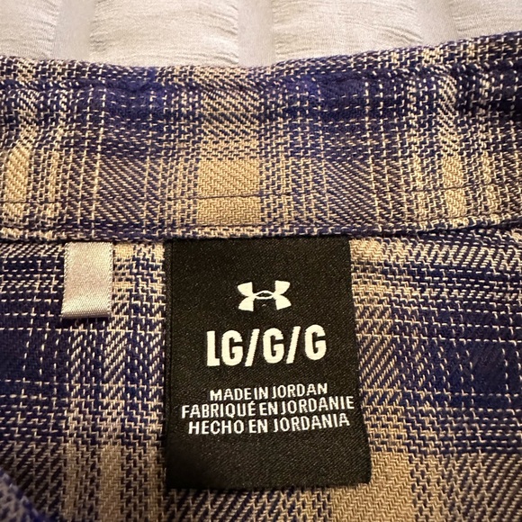 Blue and cream Under Armour‎ Tradesman Flex Flannel Shirt Men’s size L - Picture 8 of 15